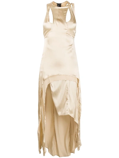 Ann Demeulemeester Layered Asymmetric-hem Dress In Neutrals