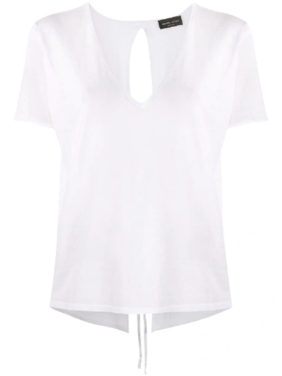 Roberto Collina Bow Detail T-shirt In White