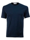 Cruciani Crew-neck Fitted T-shirt In Blu