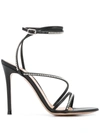 GIANVITO ROSSI CRYSTAL-EMBELLISHED LEATHER SANDALS