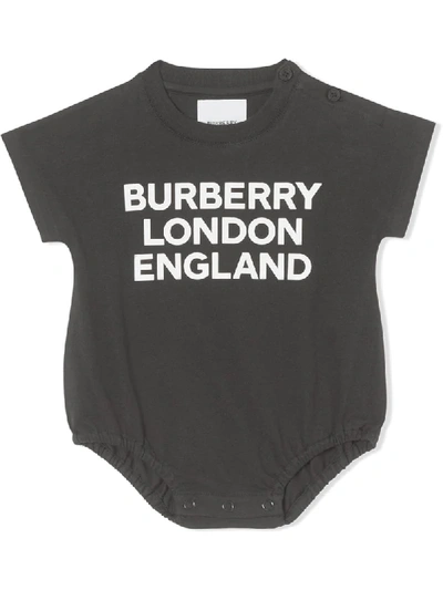 Burberry Babies' Logo-print Organic Cotton Body In Black