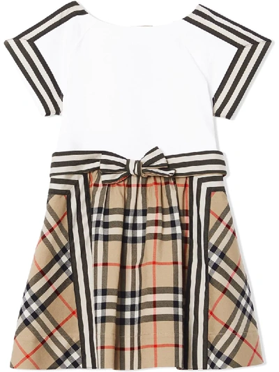 Burberry Girls' Rhonda Mixed Pattern Dress - Baby In Neutrals