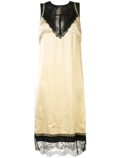 N°21 Panelled Satin Slip Dress In Brown