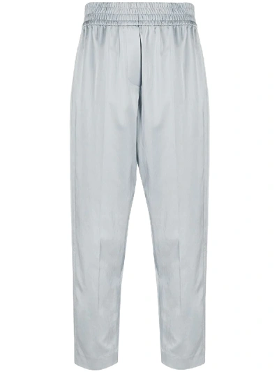 Brunello Cucinelli Baggy Cropped Trousers In Blue