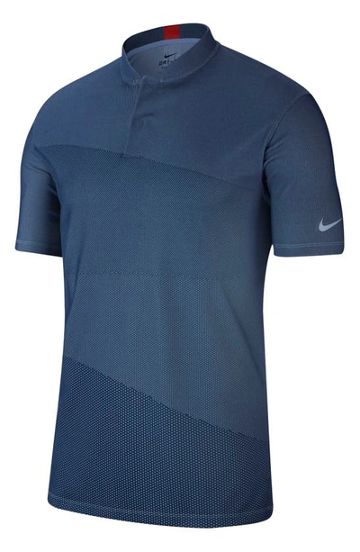 Nike Tiger Woods Dri-fit Short Sleeve Golf Polo In Indigo Fog/gym Red