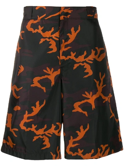 Prada Camouflage Bermuda Shorts In Black