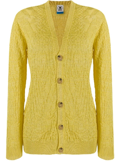 M Missoni V-neck Cardigan In Yellow