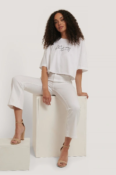 Abrand A Oversized Cropped Tee - White