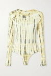 AGOLDE LEILA RIBBED TIE-DYED STRETCH-JERSEY BODYSUIT