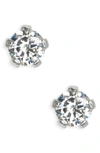 Mignonette Sterling Silver 3mm Earrings In Silver