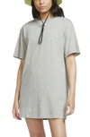 Nike Grey Organic Cotton Nsw Essential Dress In Dark Grey Heather/white