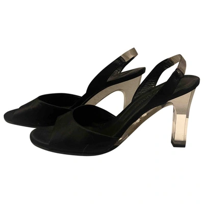 Pre-owned Giorgio Armani Cloth Sandals In Black