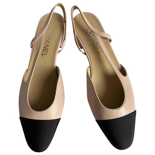 PreOwned Chanel Slingback Pink Leather Ballet Flats