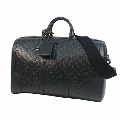 Pre-Owned Gucci Black Leather Travel Bag | ModeSens