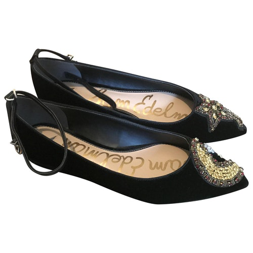 black velvet ballerina flats