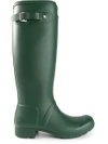 Hunter Original Tall Vulcanised Natural Rubber Wellington Boots In Green