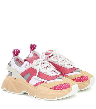 Dolce & Gabbana Stretch Mesh Daymaster Sneakers In Pink