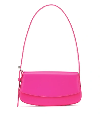 Balenciaga Ghost Small Leather Shoulder Bag In Pink