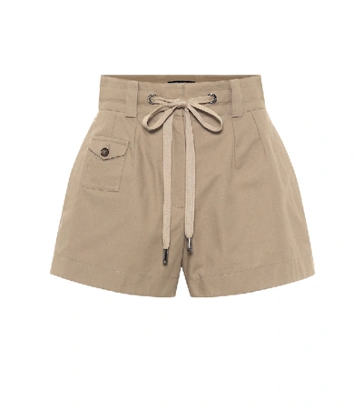 Dolce & Gabbana Panama Shorts With Drawstring In Brown