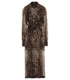 Dolce & Gabbana Leopard Print Double Breasted Trench Coat In Brown