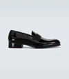 Tom Ford Patent Leather Slippers With Grosgrain Band In Black