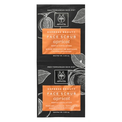 Apivita Express Face Scrub For Gentle Exfoliation - Apricot 2x8ml