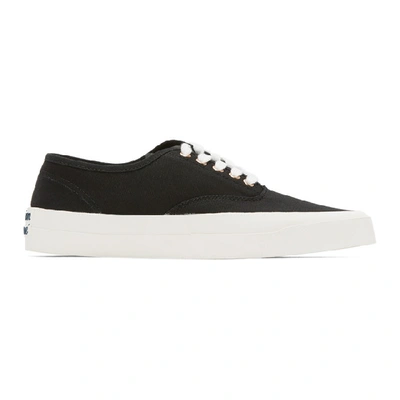 Maison Kitsuné Maison Kitsune Black Canvas Laced Sneakers In Bk Black