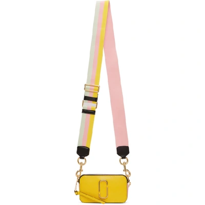 Marc Jacobs Yellow And White Small Snapshot Bag In 756 Plantai