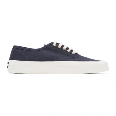 Maison Kitsuné Maison Kitsune Navy Canvas Laced Trainers