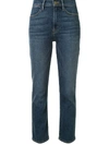 FRAME HIGH ANKLE STRAIGHT-LEG JEANS