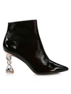 SOPHIA WEBSTER Bijou Jewel-Heel Patent Leather Ankle Boots
