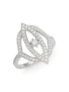 SARA WEINSTOCK SIMONE 18K WHITE GOLD & DIAMOND MARQUIS RING,0400012621839