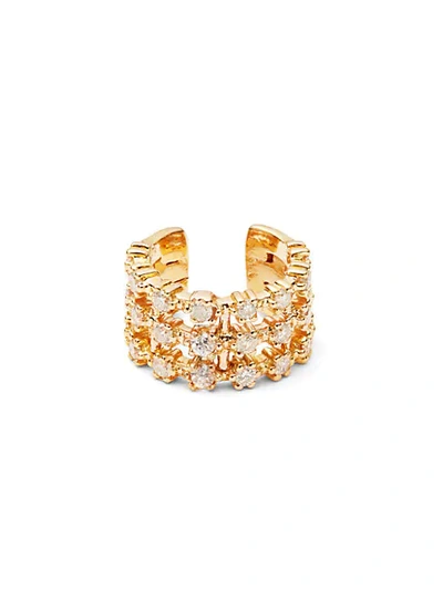 Sara Weinstock 6 Prong 18k Rose Gold & Diamond Single Cuff Earring