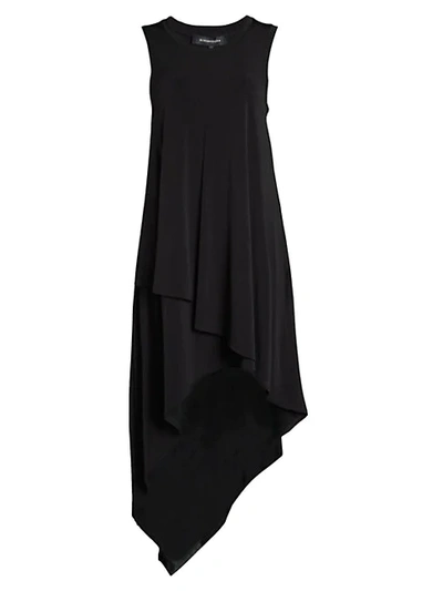 Bcbgmaxazria High-low Knit Tank Dress In Black
