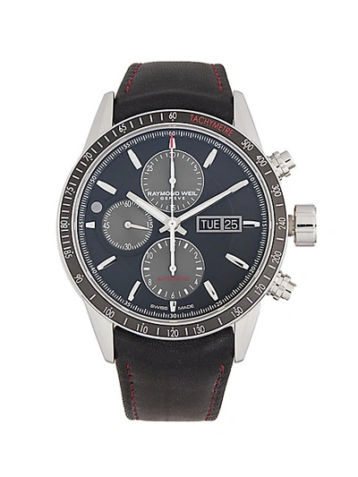 Raymond Weil Freelancer Automatic Chronograph Stainless Steel Leather Strap Watch