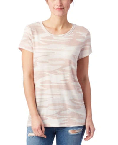Alternative Apparel Ideal Printed Eco-jersey T-shirt In Blush