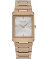 CITIZEN ECO-DRIVE UNISEX STILETTO ROSE GOLD-TONE STAINLESS STEEL BRACELET WATCH 25X35MM