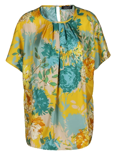 Gianluca Capannolo Floral-print Short-sleeved Blouse In Yellow