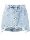 NATASHA ZINKO SHORT FRAYED DENIM MINI SKIRT,SS20318-87