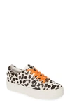 Grey Leopard Leather/ Orange