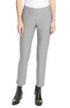 Eileen Fisher Stretch Crepe Slim Ankle Pants In Pewter