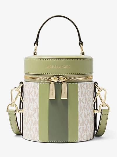 Michael Kors Bedford Travel Medium Logo Stripe Crossbody Bag In Green |  ModeSens