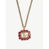 GUCCI MULTI-COLOURED CRYSTAL BRASS NECKLACE,R00113135