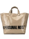 A PERSONAL NOTE 73 SHINY BRANDED TOTE