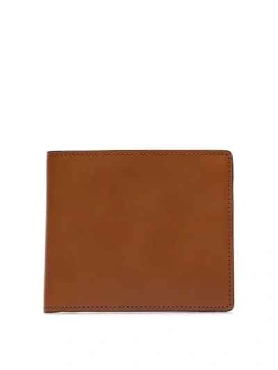 Maison Margiela Leather Bi-fold Wallet With Logo In Brown