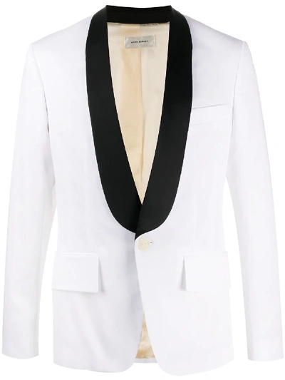 Wales Bonner Contrast-collar Blazer In White