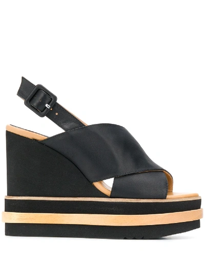 Paloma Barceló Momo Wedge Sandals In Black