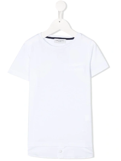 Paolo Pecora Kids' Welt-pocket Short-sleeved T-shirt In White