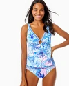 Lilly Pulitzer Brenta Tankini Top In Saltwater Blue Shade Seekers Engineered Swim