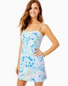 LILLY PULITZER WOMEN'S SHELLI STRETCH DRESS IN GREEN, PINEAPPLE RIVERA ENGINEERED DRESS - LILLY PULITZER IN GREEN,005647